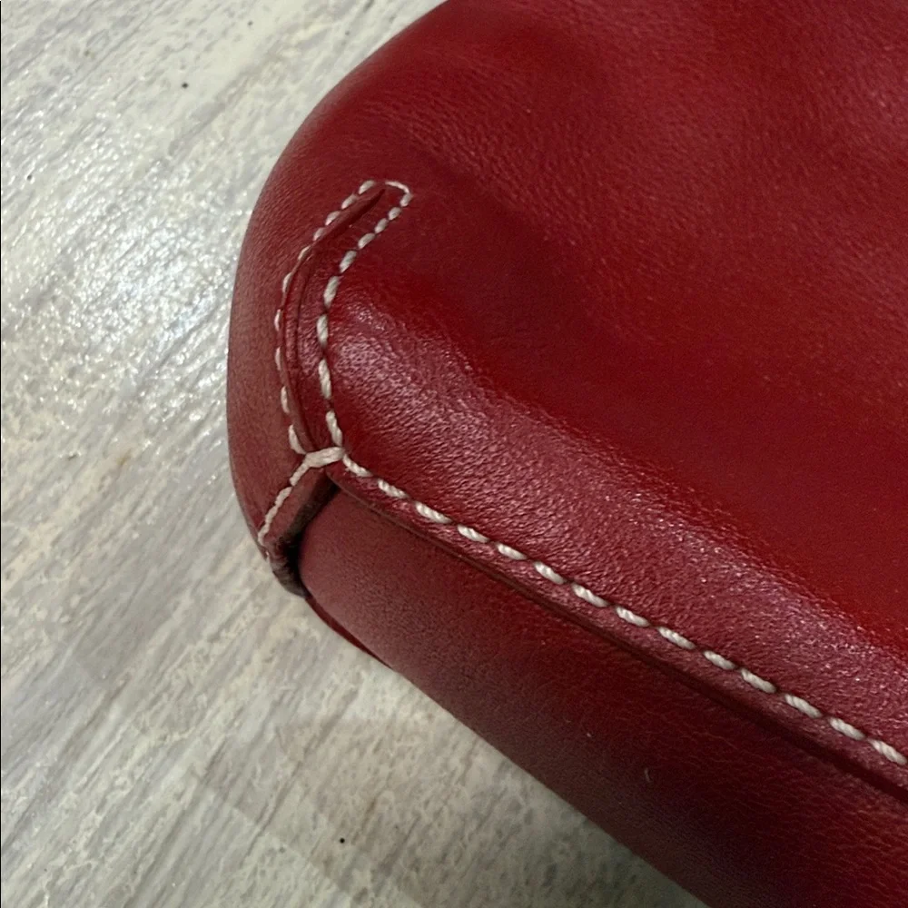 Vintage Y2K Coach Cherry🍒 Red Leatherwear Wristlet With Tassel- EUC